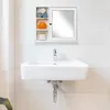 Relaxdays spiegelkast, wit, 5 vakken, wit-zwart Productafbeelding-voorbeeld 2