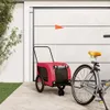 vidaXL Príves na bicykel Psy Červená a čierna Oxford Náhľad obrázku produktu 2