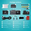 A flat lay image showing the contents of a product package against a light blue background. Produktbild-Vorschau