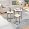 Set de 3 tables 'Bornholm' en marbre, blanc Voir les images du produit 2