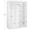 A diagram showing the dimensions of a white wardrobe. Produktbild-Vorschau