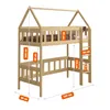 Loft Bed Hausbett Etagenbett Kinder Hochbett Mit Treppe Produktbild-Vorschau 2