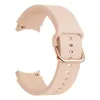 A light pink silicone watch strap with a rose gold buckle, shown against a white background. Produktbild-Vorschau