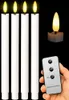 4er Set Echtwachs LED Stabkerzen 25 cm in Weiß, warmweiß Produktbild-Vorschau 1