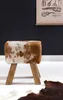 Design Turnbock Sitzhocker Ziegenfell Braun / Weiß 40 x 30 Produktbild-Vorschau 5