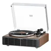 Walnuss Bluetooth-Plattenspieler Turntables mit 4 Produktbild-Vorschau 1