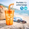 12 Kinderbecher Trinkbecher mit Deckel & Strohhalm Produktbild-Vorschau 6