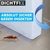 A cockroach is shown attempting to crawl under a transparent door seal, with a blue arrow indicating it is blocked. Anteprima dell’immagine prodotto