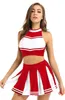 Damen Cheerleader Kostüm Gr. XXL Crop Top & Faltenrock Produktbild-Vorschau 1
