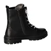 A black leather boot shown from the side. Voir les images du produit