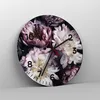 Wanduhr - Rund - Glasuhr - Pfingstrosen Veilchen Blumen - Produktbild-Vorschau 4