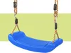 A blue swing seat with ropes hanging from above, against a light green and white background. Anteprima dell’immagine prodotto