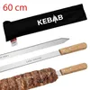 6 ADANA Grillspieße für Kebab aus Edelstahl mit Holzgriff Produktbild-Vorschau 2