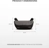 Product dimensions of a car seat booster. Náhled obrázku produktu