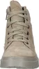 A close-up, front-facing view of a beige leather boot. Produktbild-Vorschau