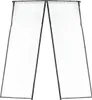 A white background with a black-framed, white mesh door screen. Náhled obrázku produktu