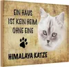 vianmo Holzschild 12x18 cm Himalaya Katze ohne kein Heim Produktbild-Vorschau 1