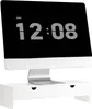 SoBuy Bildschirmerhöhung BBF02-W im Einsatz unter einem Computermonitor mit weißer Basis und schwarzen Griffen Voir les images du produit