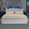 okwish Čalouněná postel 180×200 cm s LED osvětlením a USB Náhled obrázku produktu 8