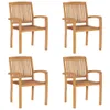 vidaXL Chaises de jardin empilables avec coussins 4 pcs. Voir les images du produit 1