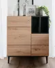Kommode Ted 80cm 2 Türen - Eiche/schwarz Produktbild-Vorschau 6