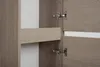 Close-up view of cabinet hinges and wooden shelves inside a cabinet. Anteprima dell’immagine prodotto