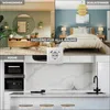 A collage showing a wall socket with USB ports in different room settings: living room, bedroom, and kitchen. Produktbild-Vorschau