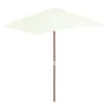 Parasol avec mât en bois 150 x 200 cm Sable Voir les images du produit 18