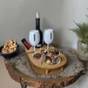 Couchbar für Wein Eiche mit 4 Glasschalen - Getränkehalter Produktbild-Vorschau 5