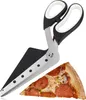 com-four® Pizzaschere mit Servierfläche, Pizzaschneider mit Produktbild-Vorschau 1