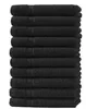 A stack of black towels. Produktbild-Vorschau