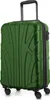A green suitcase with a textured surface and four wheels, shown from a slightly angled front view. Voir les images du produit
