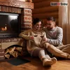 A couple sitting by a fireplace, enjoying wine. Náhľad obrázku produktu