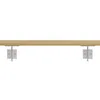 A wooden handrail with two silver brackets against a white background. Podgląd zdjęcia produktu