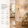 Stehlampe wohnzimmer Leselampe Stehleuchte Stativ aus Holz, Produktbild-Vorschau 4