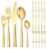 Goldenes Besteck Set 6 Personen aus Edelstahl 30-teilig Produktbild-Vorschau 1