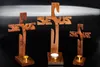 Stehkreuz "Jesus" in Holz 19 cm mit Kerzenhalter Produktbild-Vorschau 2