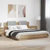 vidaXL Bettgestell mit Kopfteil Artisan-Eiche 200 x 200 cm Produktbild-Vorschau 2
