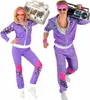 Violetter 80er Jahre Damen  Jogginganzug 80er Jahre S - Produktbild-Vorschau 5