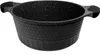 A black pot with textured sides and handles against a white background. Podgląd zdjęcia produktu
