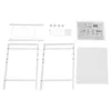 An unassembled white microwave shelf kit with instructions and hardware. Náhled obrázku produktu