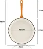 A diagram of a frying pan with dimensions indicated. Produktbild-Vorschau