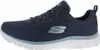 Side view of a navy blue Skechers Flex Appeal 4.0 sneaker. Voir les images du produit