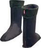 Two black boot liners with green ribbed cuffs are shown against a white background. Produktbild-Vorschau