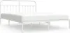 vidaXL Bettgestell mit Kopfteil Metall Weiß 180x200 cm Produktbild-Vorschau 1