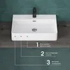 doporro Keramik Waschbecken 42x42x12cm Handwaschbecken Weiß Produktbild-Vorschau 2