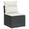 vidaXL 10-tlg. Garten-Sofagarnitur mit Kissen Schwarz Poly Produktbild-Vorschau 4