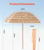 SucceBuy Słomiany parasol w stylu hawajskim na plażę i Podgląd zdjęcia produktu 2