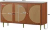Sweiko Sideboard mit 3 Rattan verzierten Türen Kommode Produktbild-Vorschau 13