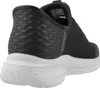 Rear view of a black slip-on shoe with a white sole. Anteprima dell’immagine prodotto
